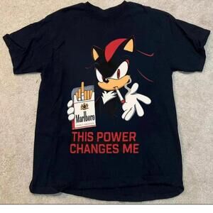 Sonic Shadow The Hedgehog Marlboro Black Tee